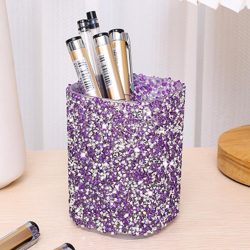 Fashion Women Sparkling Makeup Brush Bucket Cosmetic Storage Pen Box Makeup Brush Container Home Storage Box