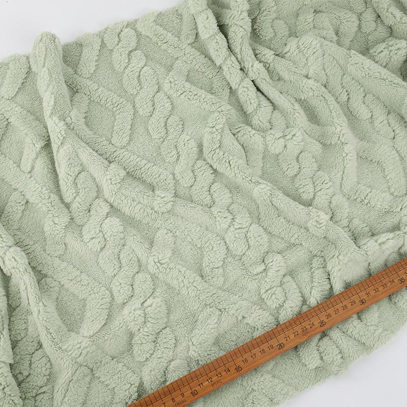 Verdickter Jacquard-Flanellstoff Weich Warm Beidseitiger Lammveloursstoff Für DIY Nähen Pyjamas Decken Kissen Textilien