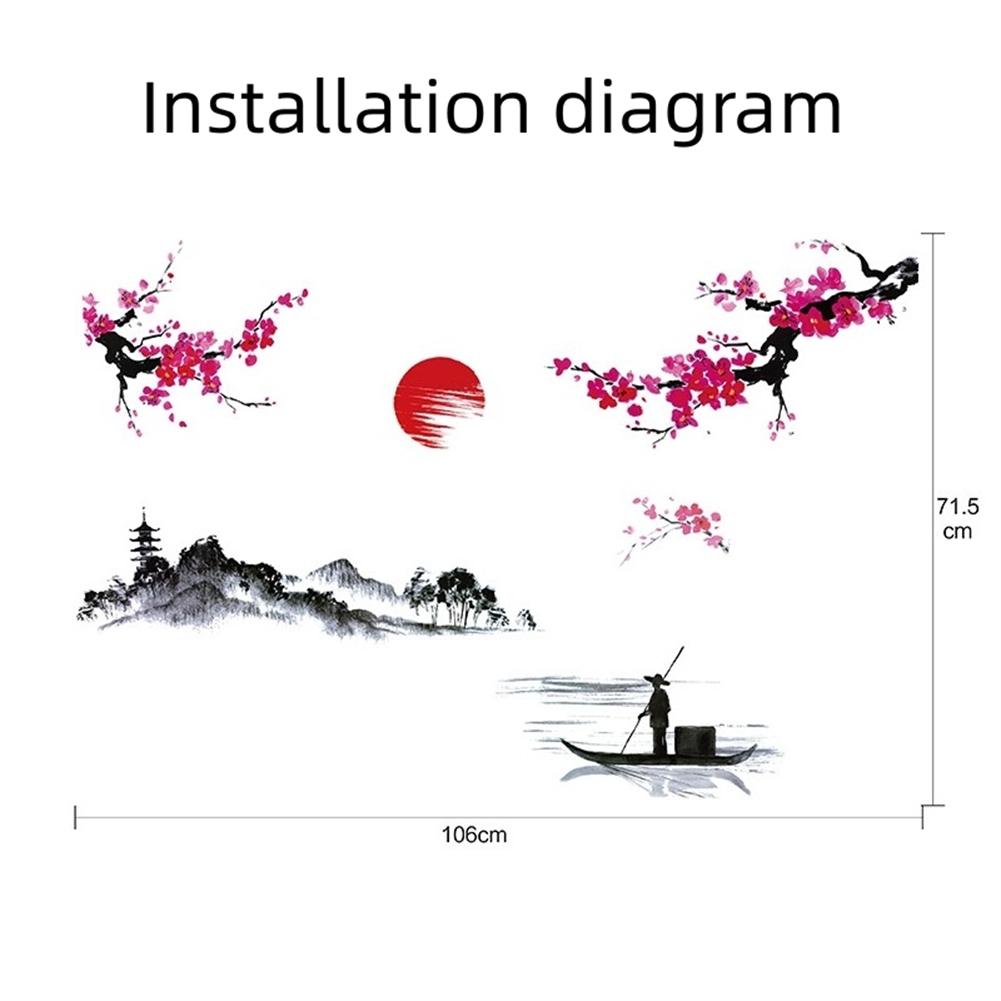Home Wall Stickers Wedding Decor Plum Flower Removable