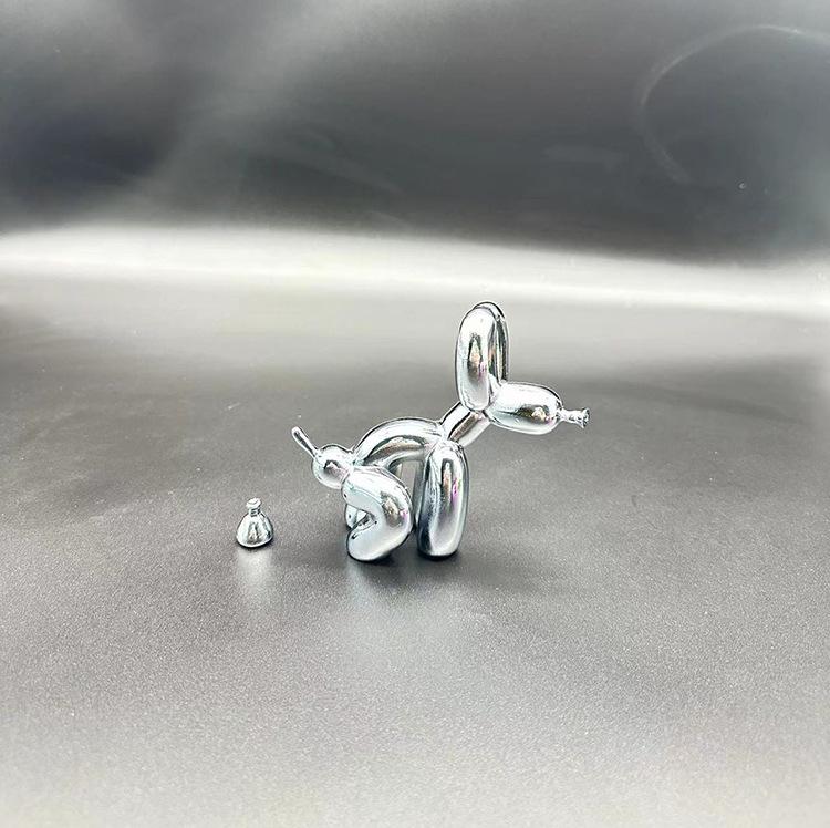 Trendy Resin Poop Dog Balloon Figurine - Modern Home Decor Ornament