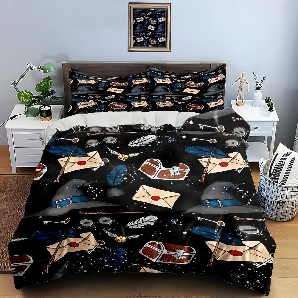 Magical-themed objects. Bedding Duvet cover sets Duvet covers Pillowcases gifts (1 * Duvet Cover 2 * Pillowcases, without duvet insert)