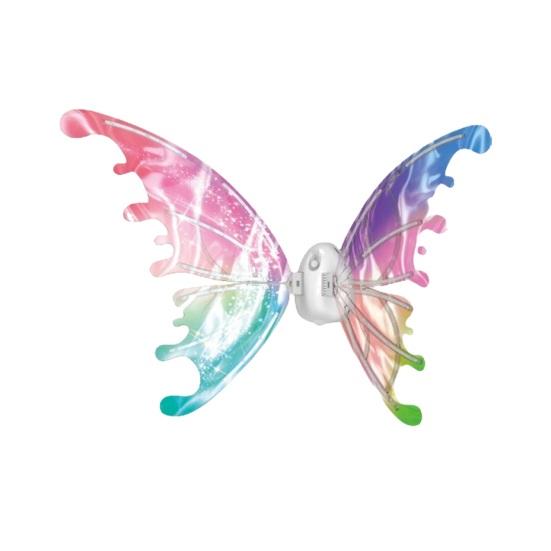 Electric Light Up Flapping Butterfly Wings for Kids LED Glowing Angel Fairy Costume with Music Halloween Christmas Party Prop