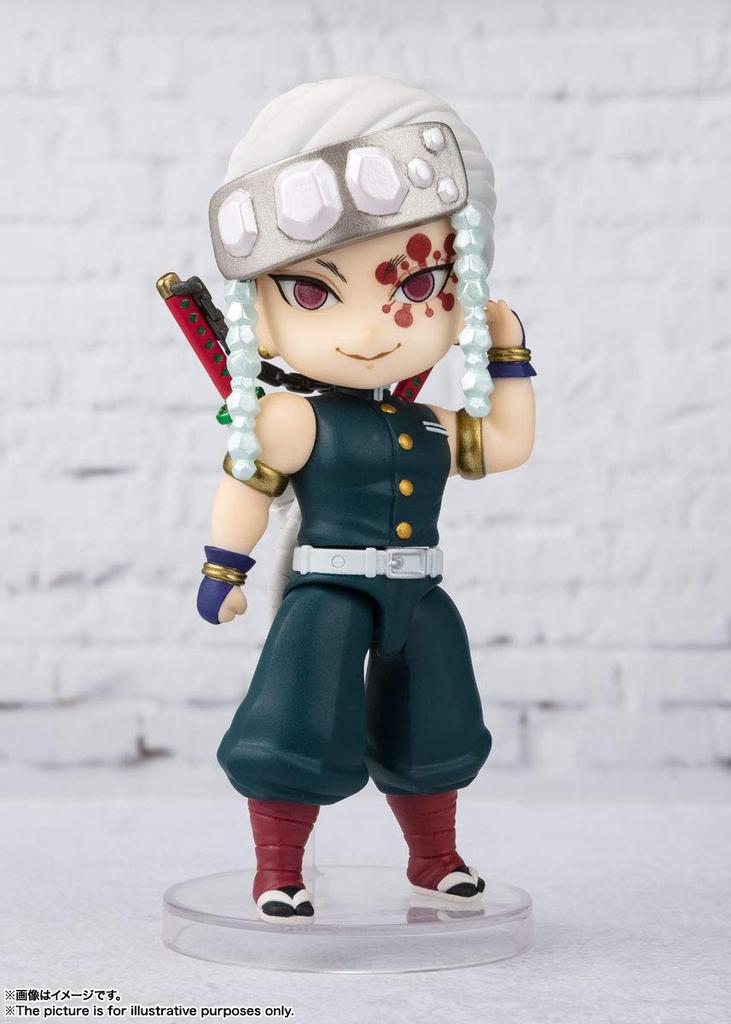 TAMASHII NATIONS Figuarts mini Demon Slayer: Kimetsu no Yaiba Tengen Uzui, approximately 100mm, painted PVC/ABS action figure, BAS60829
