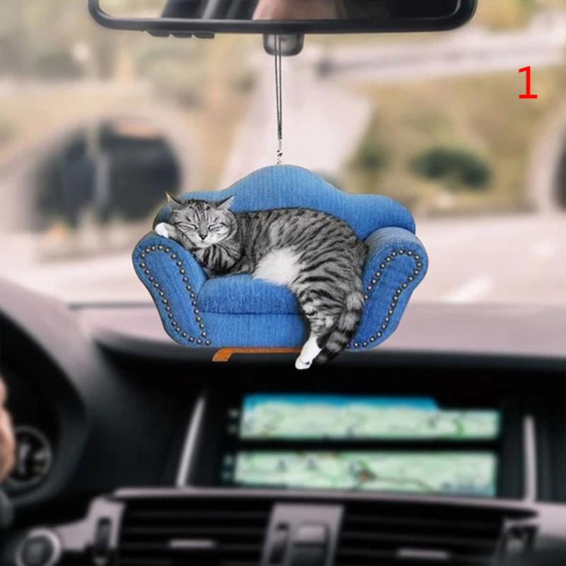 Acrylic Fashionable Car Interior Decor Cute Cat Decoration for Car Gereton Cat Car Hanging Ornament Car Decor Interior Hanging Pendant Backpack,Keychain
