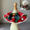 Festive Pet Outfit Set with Adjustable Neckwear Bow Tie Bandana Drool Bib Christmas Costume Accessory for Photo Prop