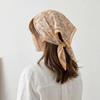 Flower Printed Silk Scarf Square Scarf Hair Band All-match Floral Kerchief  Spring Summer