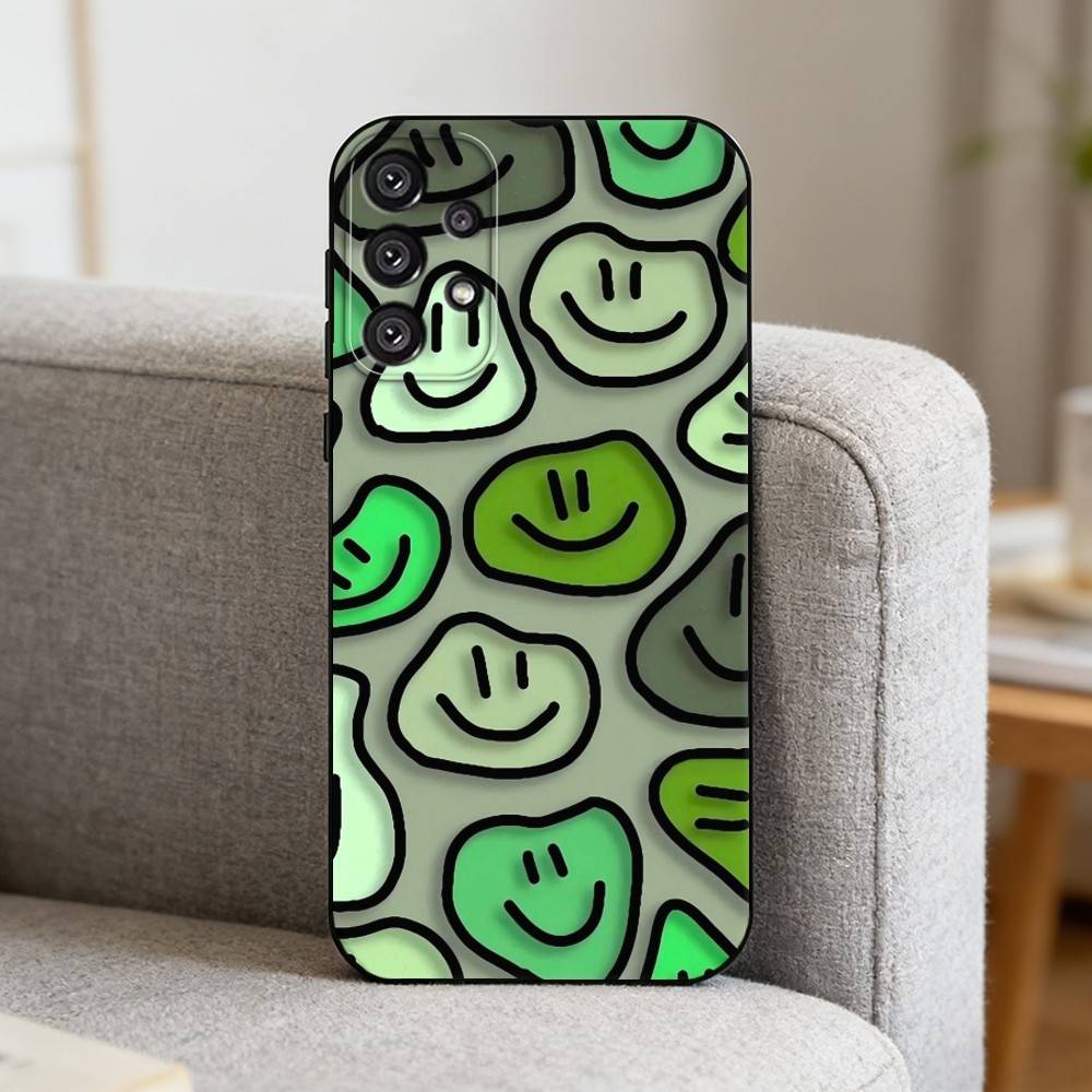 C-Cute Smile A-Art Handyhülle für Samsung S25,S24,S21,S22,S23,S30,Ultra,S20,Plus,Fe,Note,10,9,5G Schwarze Abdeckung