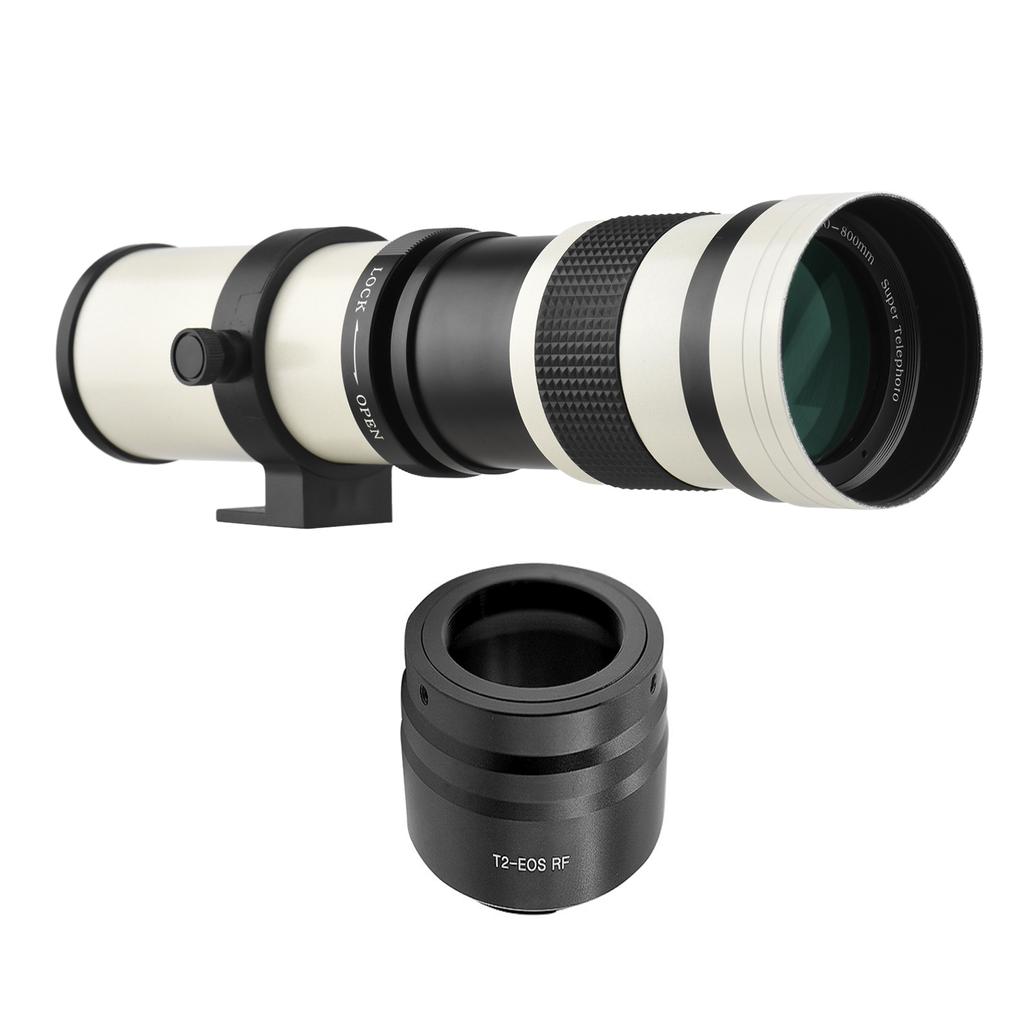 Camera MF Super Telephoto Zoom Lens F/8.316 420800mm T2 Mount with RFmount Adapter Ring 1/4