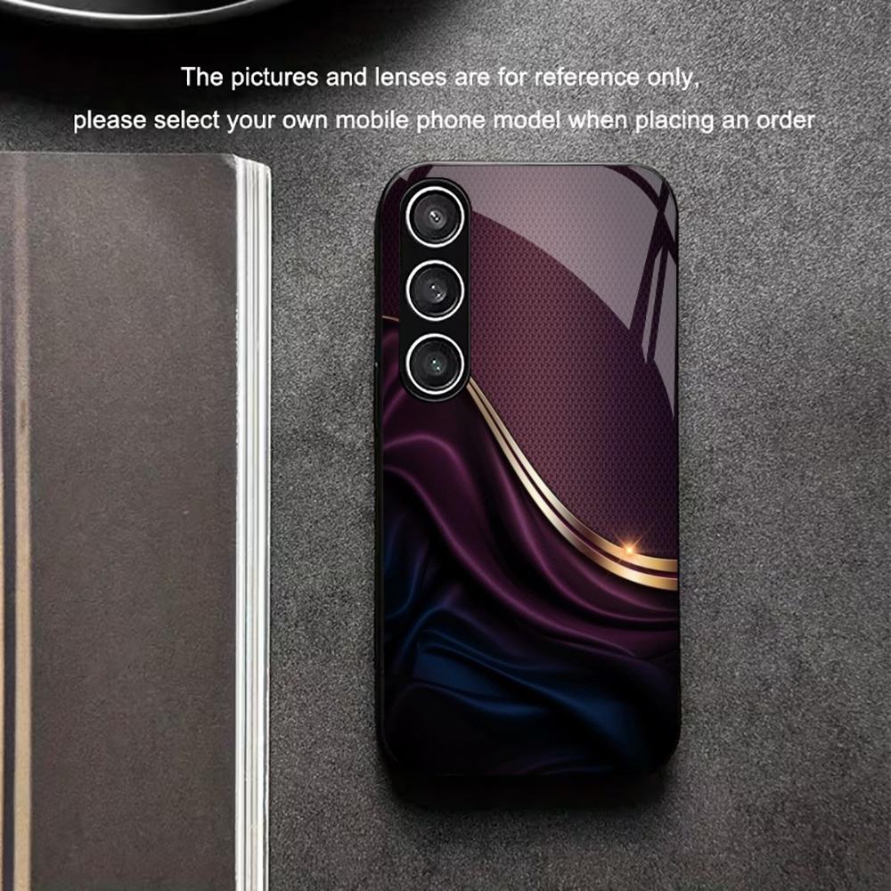 Purple Texture Protective Exquisite High-end PhoneCase Glass PhoneCase for Samsung Galaxy S26 S25 S24 S23 S22 S21 FE,Ultra,Plus