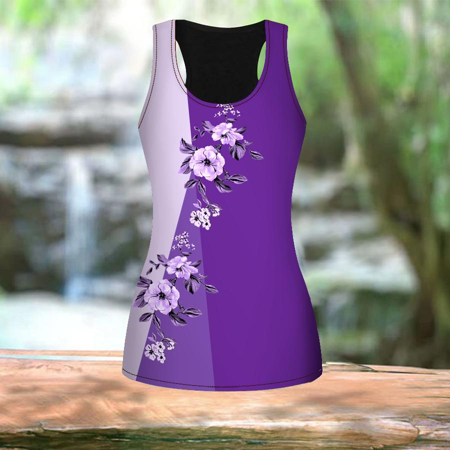 3D Peach Blossom Print Women Workout Yoga Gym Printed Summer Sport Shirts Plus Size Vests