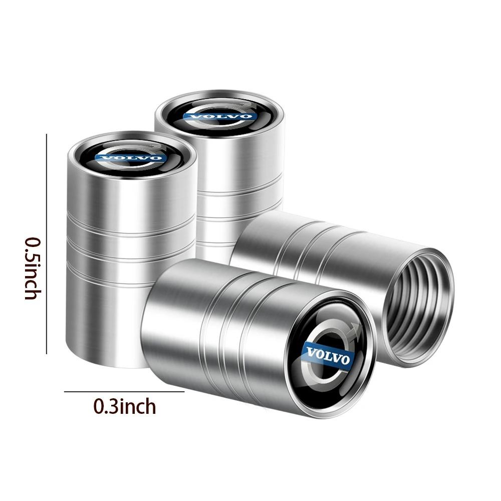 4PCS Metal Valve Caps For Volvo XC60 XC40 XC90 S60 S90 V60 V90 EX30 EX90 XC70 C40 EM90 Car Tire Stem Caps Auto Accessories
