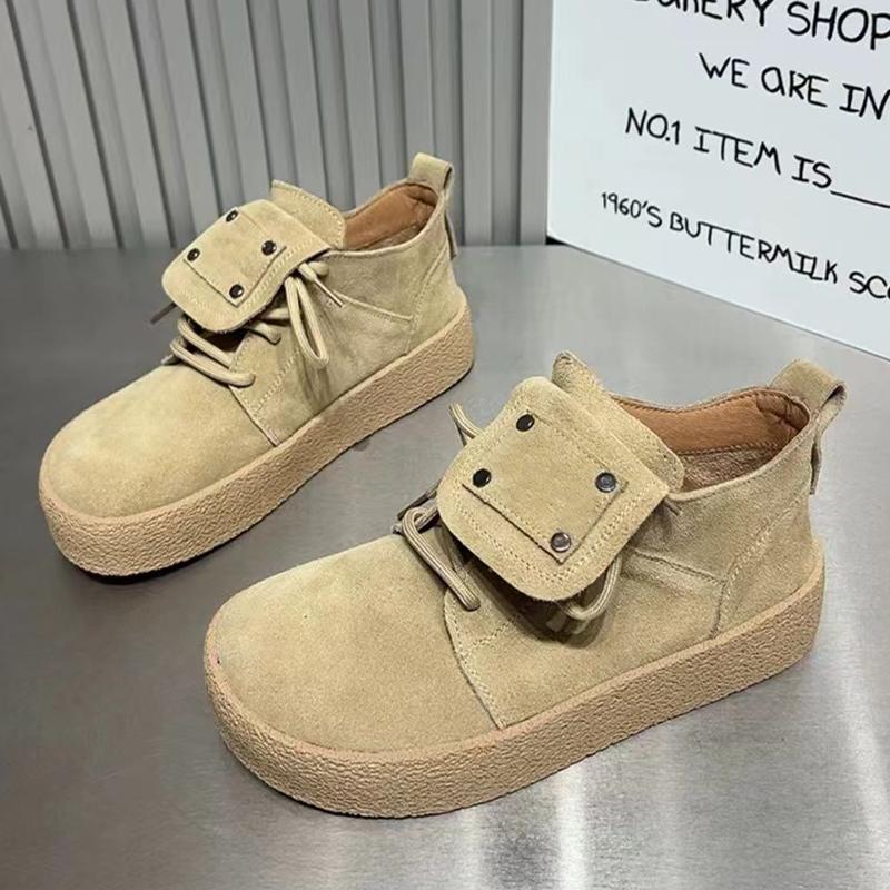 Semišové Dámské Kotníkové Boty S Plochou Platformou Sportovní Tenisky Dámské Zimní Trend Nový Módní Běžecké Chůze Boty Motorkářské Boty