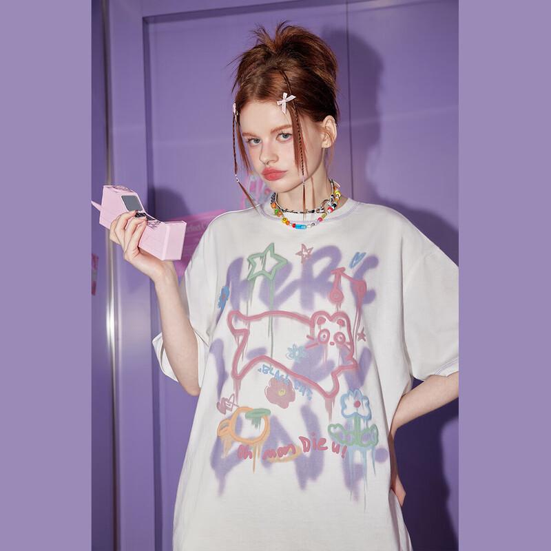 UNIFREE Cat Graphic Loose Fit T-Shirt L