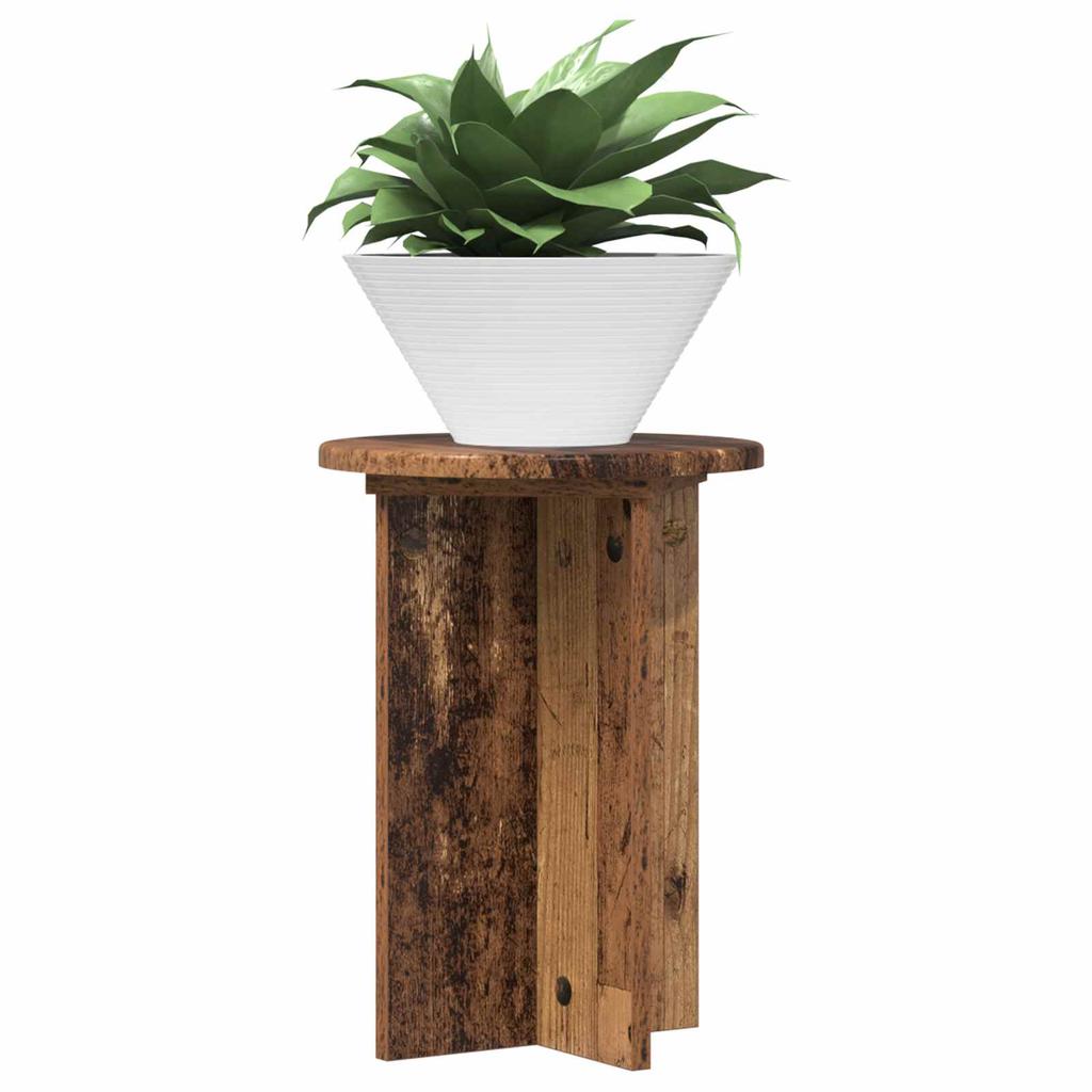 Plant Stand 2 pcs Reclaimed Wood Look Ø29.5 x 40 cm Engineered Wood