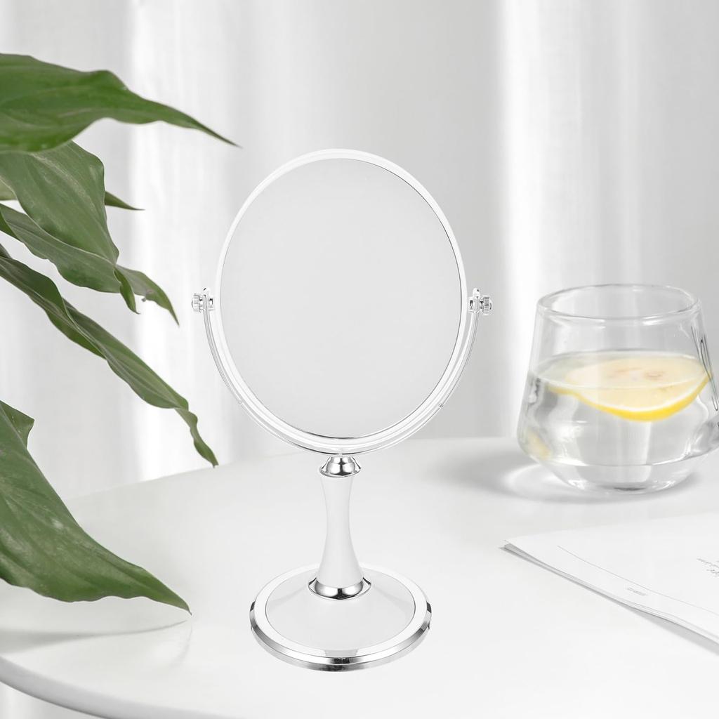 LALAFINA Tabletop Stand Actress 1x 2x Magnifying Makeup Desk Tabletop Vanity 2x Magnifying for Makeup Tools and Makeup Mirror, Double-Sided Mirror,