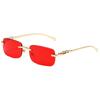 New Rimless Square Sunglasses Men's and Women's Retro Decorative Metal Sunglasses