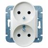 Double Wall Electrical Socket Elektro-Plast White Carla 1 Pc
