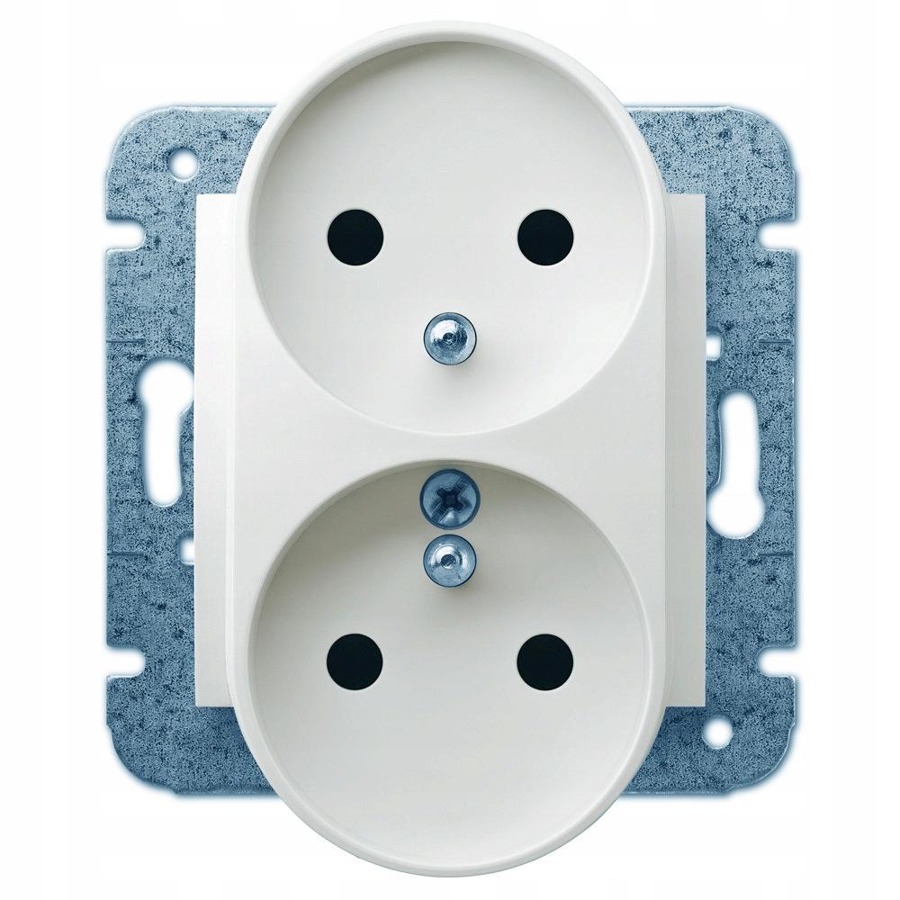 Double Wall Electrical Socket Elektro-Plast White Carla 1 Pc