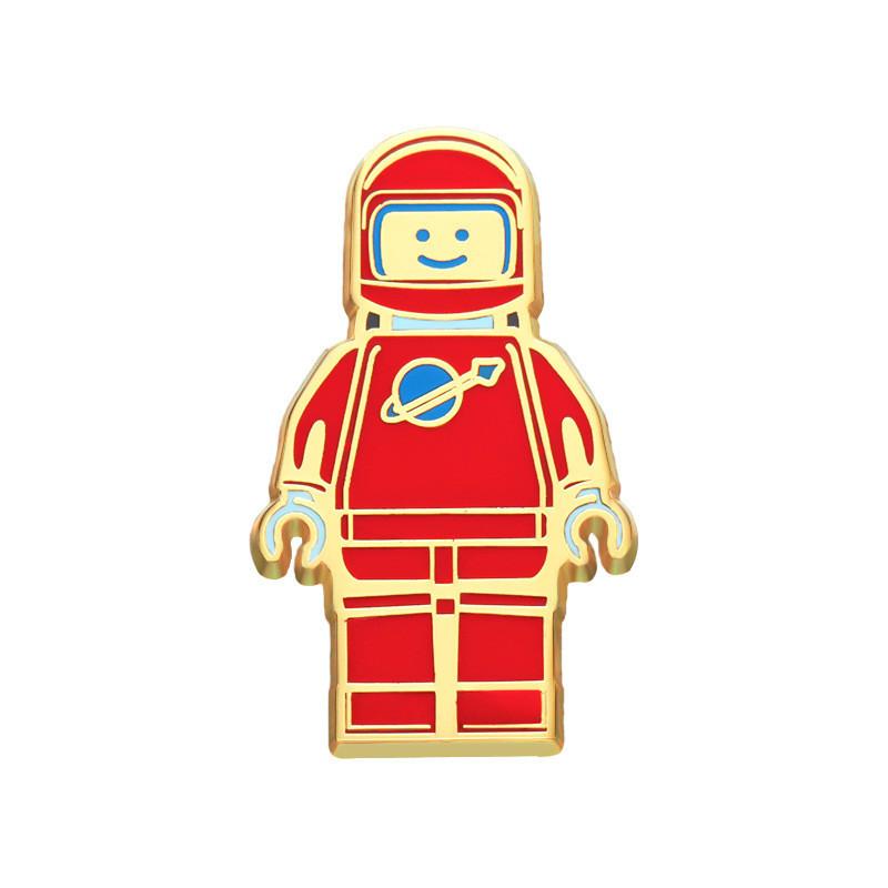 

Cartoon Astronaut Trendy Enamel Badge Bright Red Brooch For Stylish Clothing Accessories