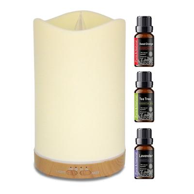 3-in-1 Aroma Humidifier With Timer & Night Light Perfect for Home & Office 130ml Capacity Candle Shape Essential Oils Diffuser