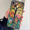 Whimsical landscape Starry Night Phone Case For iPhone 17 16 15 14 13 12 Max Plus Silicone Black Cover