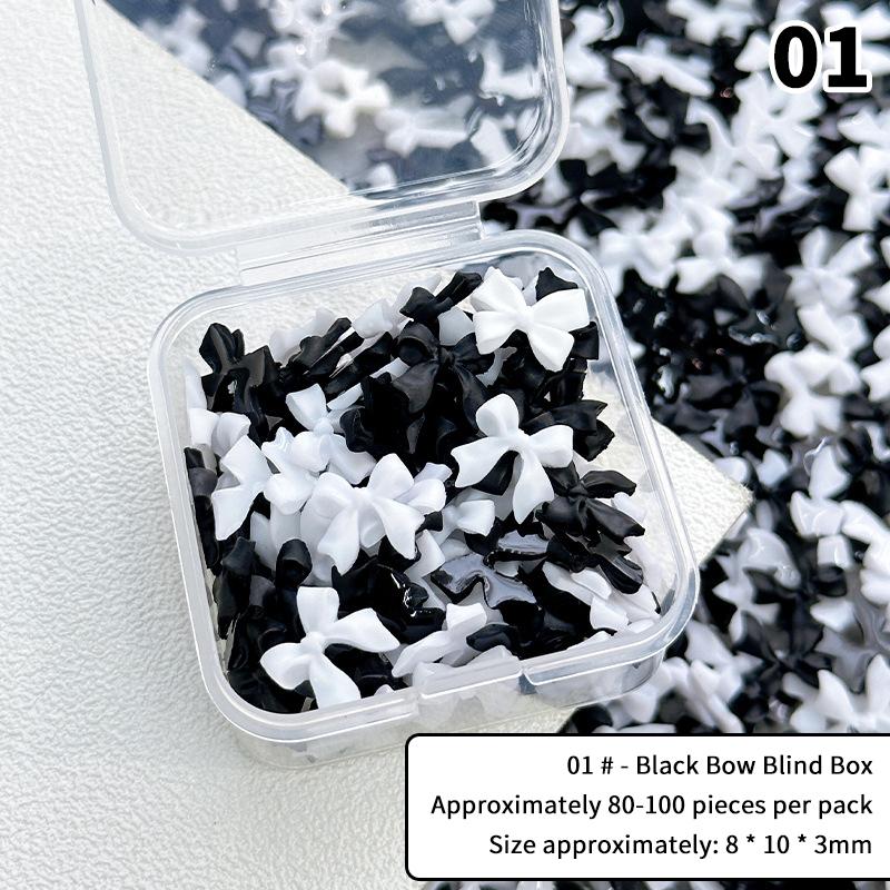 

1Box Mixed Ribbon Bow Nail Charm Resin Cartoon Nails Decoration Nail Art Diy Nails Accessories Stereoscopic