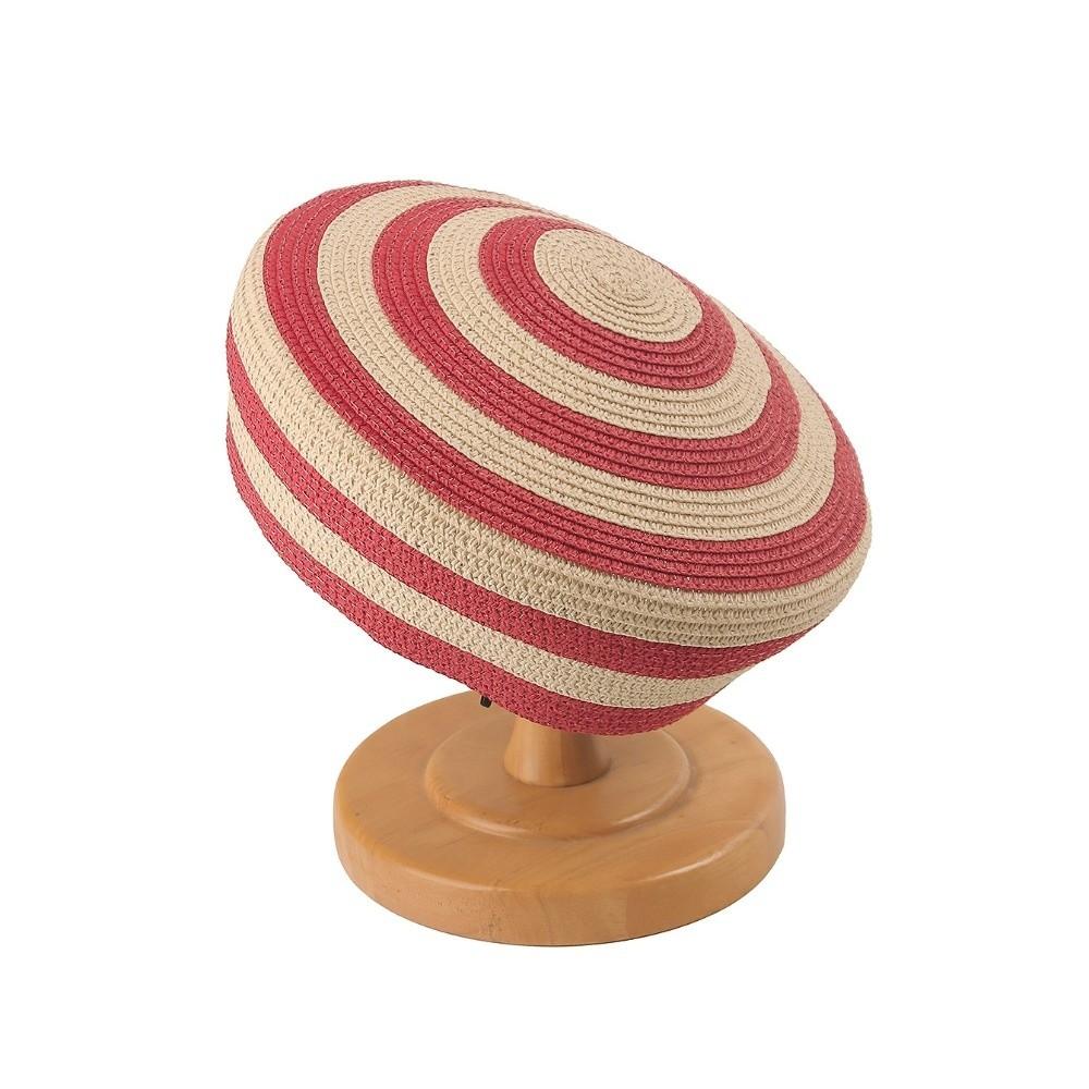 Color Block Straw Top Hat Striped Pattern Sun Hat Brim Hat Dome Cap Beach Vacation
