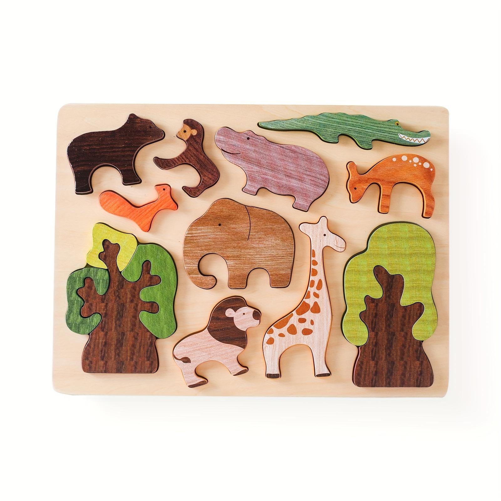 

Puzzle Children s Toy, Forest Animal Theme, Matching Pieces,Puzzle, Cartoon Design, Wooden Puzzle,Education Toy One Size