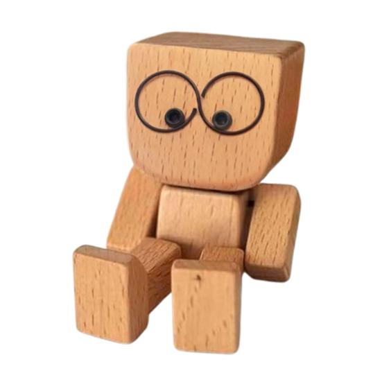 

1/2/3 шт. трясущаяся деревянная фигурка человечка, ручная работа, трясущиеся ножки, деревянная кукла, украшение для приборной панели автомобиля, настольный декор, орнамент F