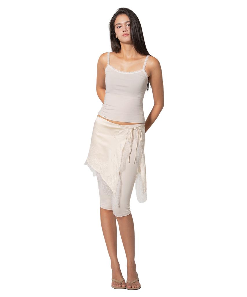Fifth Ailius Satin Lace Waist Wrap Cream