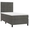 3143002 vidaXL Divan Bed and Mattress Dark Grey 90x200 Cm Velvet