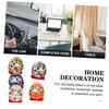 YARDWE Japanese Ceramic Daruma Egg Lucky Decorations for Car and Home Exquisite Traditional Crafts for Wealth and Set of 5 Figurines, Decor, Design,