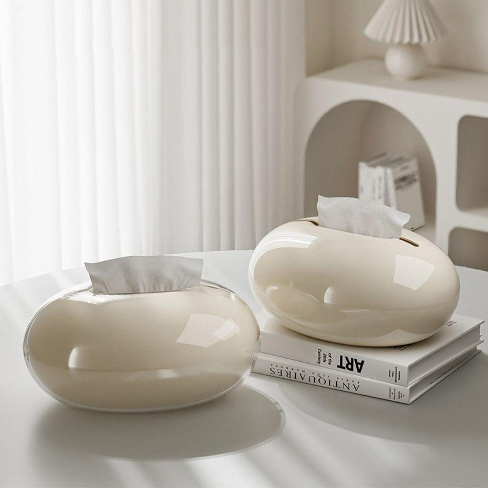 

Creative Desktop Paper Box Light Luxury Tissue Storage Box Durable Magnetic Tissue Box Bathroom бежевый