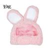 Fleece Tierohren Mütze Hasenohren Katzenhut, Niedliche Haustier Weiche Plüschmütze Bequeme Foto Requisite mit Hase für Katzen Kleine Hunde Party Kostüm Lustige Fotos
