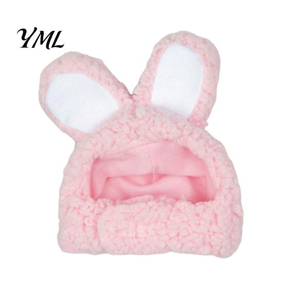 Fleece Tierohren Mütze Hasenohren Katzenhut, Niedliche Haustier Weiche Plüschmütze Bequeme Foto Requisite mit Hase für Katzen Kleine Hunde Party Kostüm Lustige Fotos