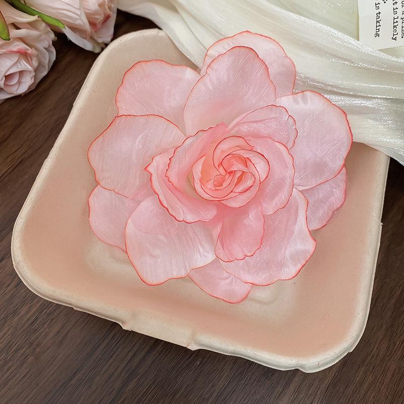 Elegant Floral 3D Hair Clip - Sweet Bangs Duckbill Accessory for Summer