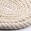 White Four-Strand Braided Cotton Cord, Various Thicknesses for Decorative DIY Weaving