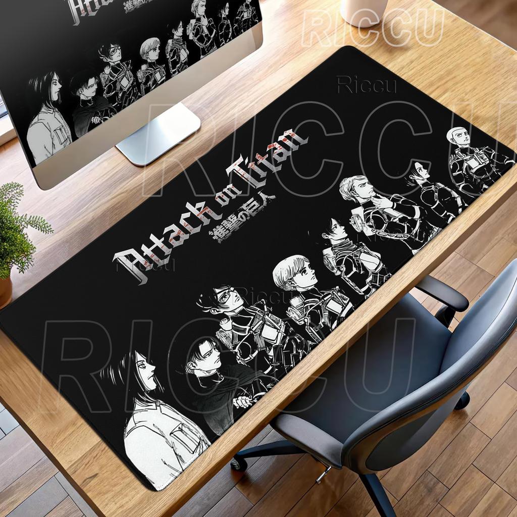 Podkładka pod mysz Anime Attack On Titan Komputerowa Antypoślizgowa Gamingowa Podkładka pod mysz XXL Krawędź Blokująca PC Laptop Klawiatura Mata pod mysz Akcesoria biurkowe