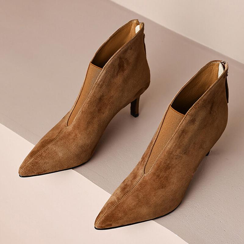 High Heels Women's Ankle Boots Sexy Pointed Toe Shoesfor Woman Luxury Dress Boots 2025 Winter Luxury Botas Para Mujer