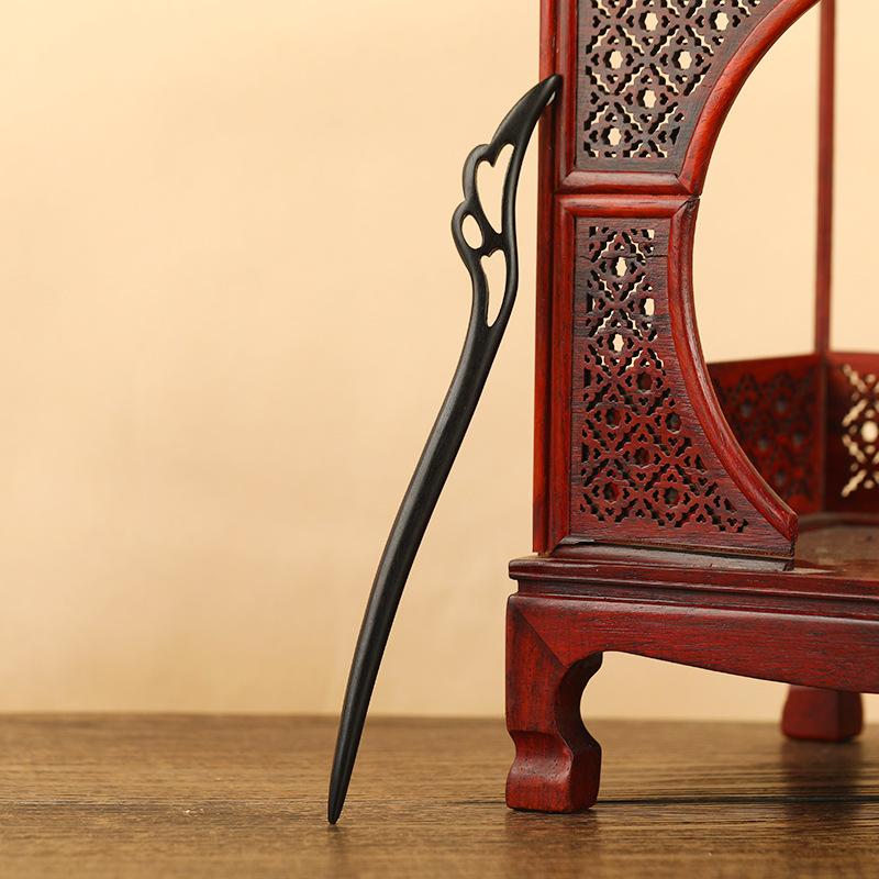 Ebony Hairpin, Ancient Hairpin, Simple Modern Disc Hairpin, Wooden Hairpin, Chinese Hanfu Cheongsam Headdress