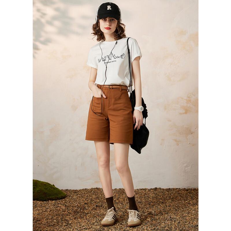 Women's Contrast Embroidered Short-Sleeve T-shirt