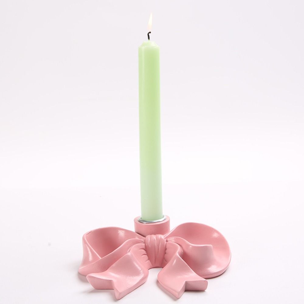 INS Ceramic Bow Candle Holder Unique Candle Stands Minimalist Long Candle Candlestick  Living Room