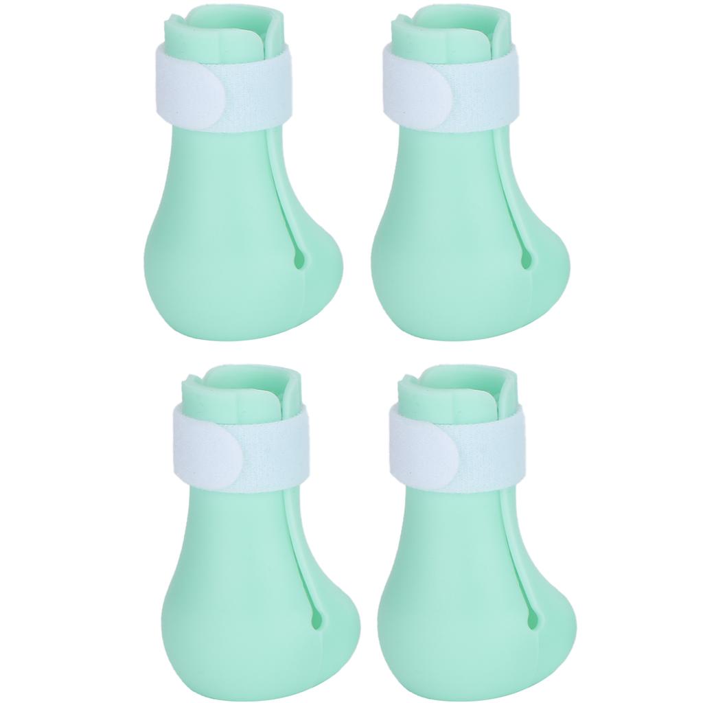 4pcs AntiScratch Cat Foot Covers   Silicone Pet AntiOff Claw Shoes Boots Cover(Mint Green )