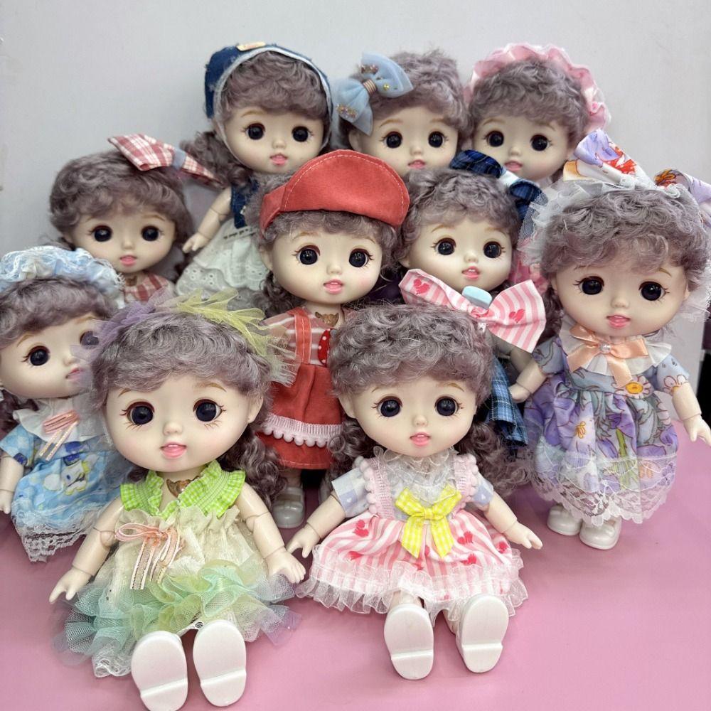 Diy Hair Girls' Doll with Clothes Full Body Girl Dress Up Toys Baby Doll 20cm Dress Doll Babies