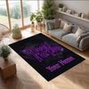 Deep Purple Crystal Velvet Rug, Custom Name Text Personalized Non‑Slip Floor Mat for Home Decor Gift