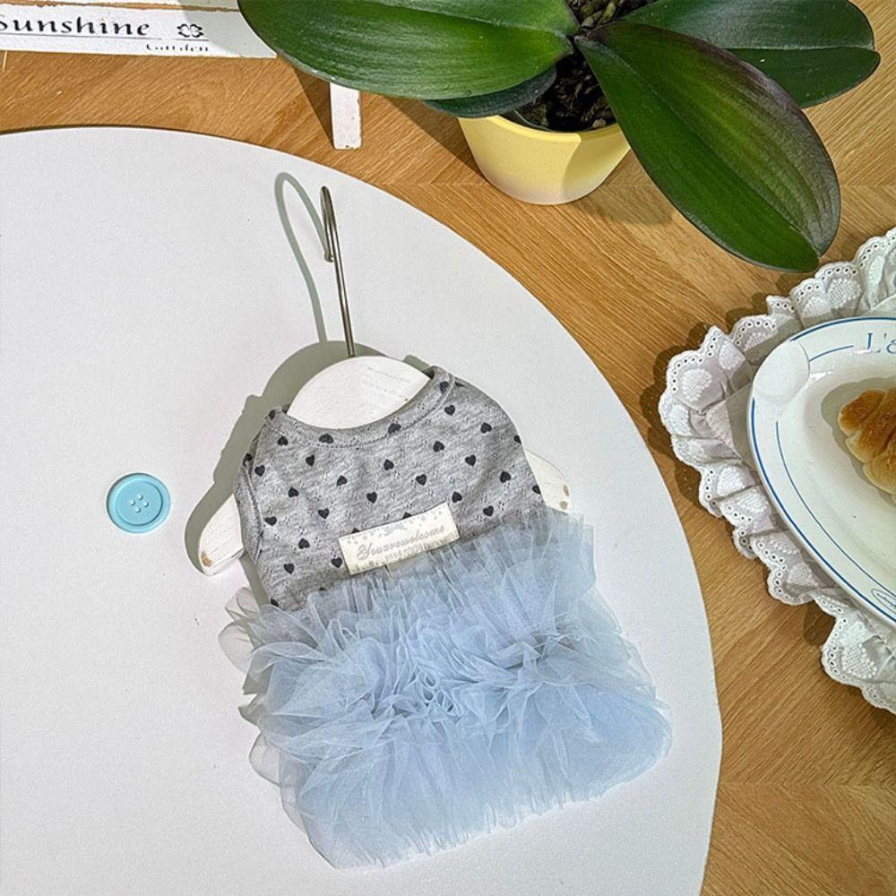 Trendy Breathable Puppy Tutu Dress Sleeveless Soft Pet Princess Dress Summer Sweet Corgi Teddy Clothes for Small Dog Cat