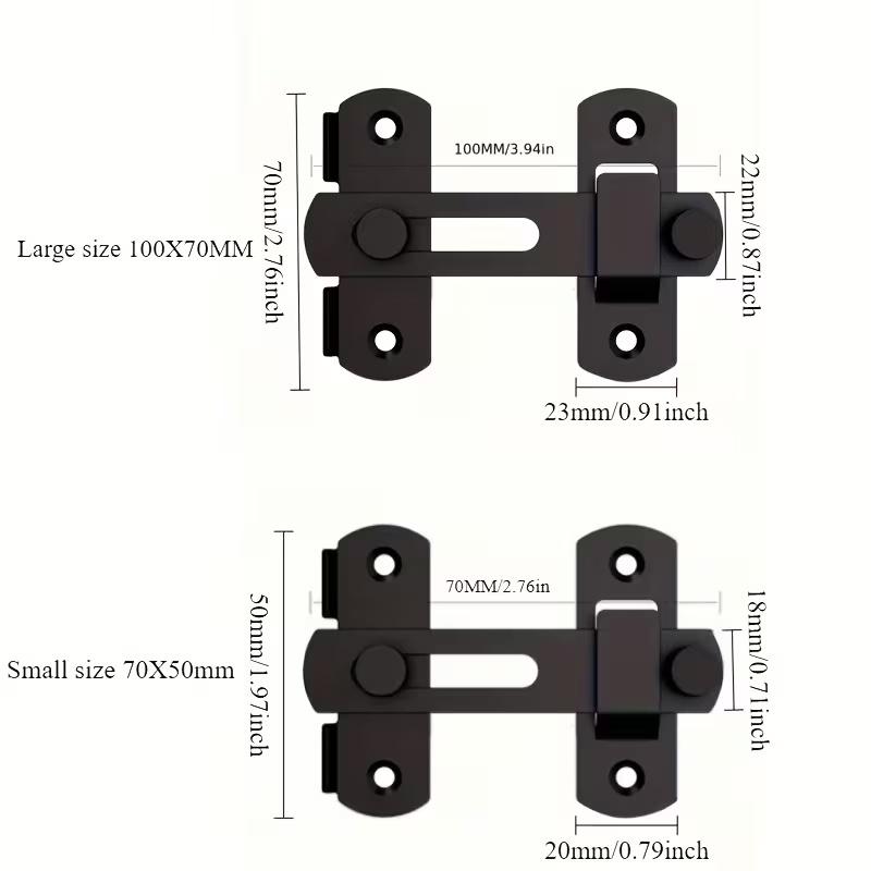 1 pièce Verrou de Porte de Grange en Acier Inoxydable - Loquet Coulissant à Bascule 180° avec 2 Clés, Sécurité Antivol pour Garage, Salle de Bain, Installation Facile