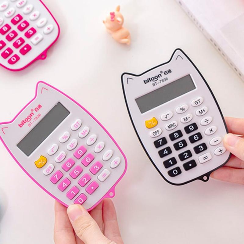 Cartoon Digital Calculator Mini Desktop Calculator with a Bright LED Display Handheld Desktop Calculator for Office Kid