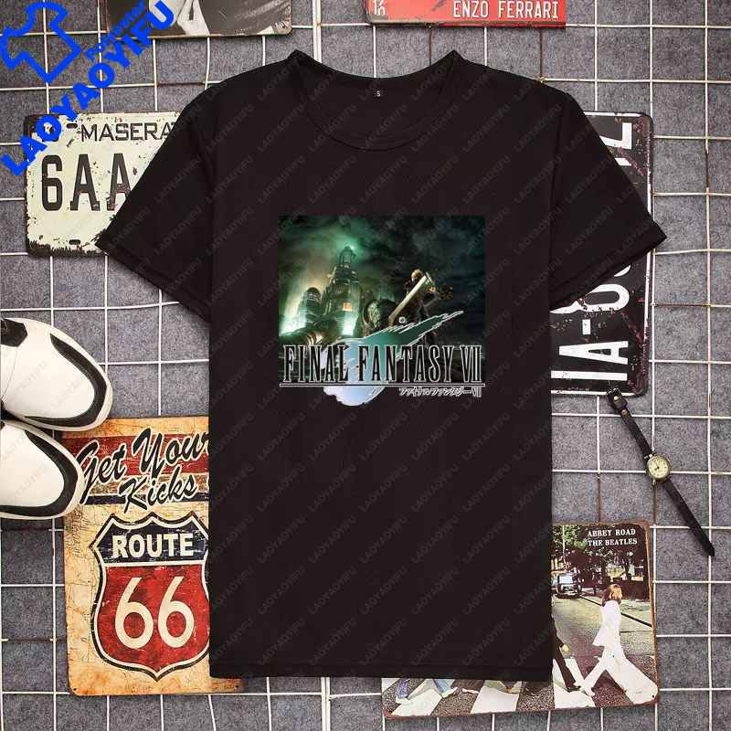 Final Fantasy Unisexs Tshirt Cute Shirt Unisexs Fashion Game Cloud Strife TShirt For Unisex Casual Buster Cactus Tops Short Sleeve