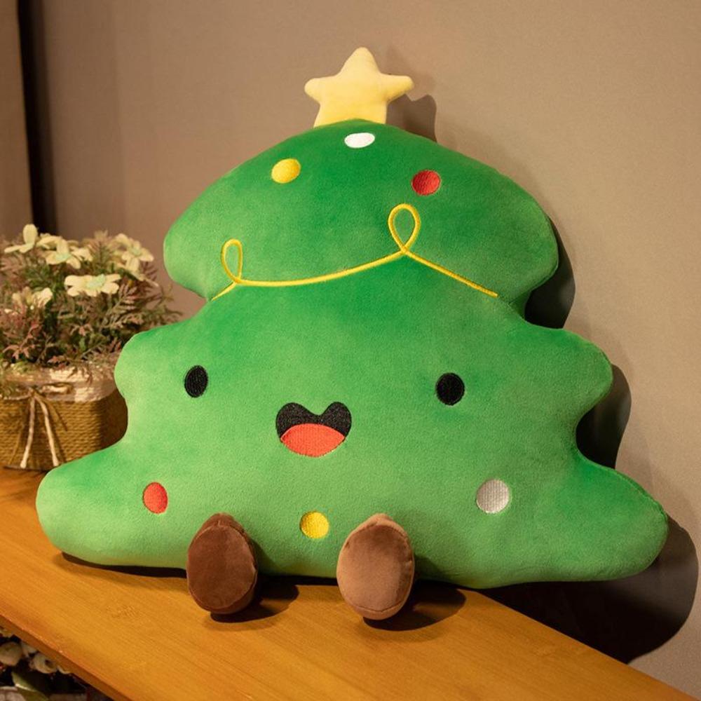 Christmas Gingerbread Man Pillow & Tree Cushion - Holiday Decoration Gift for Boys & Girls
